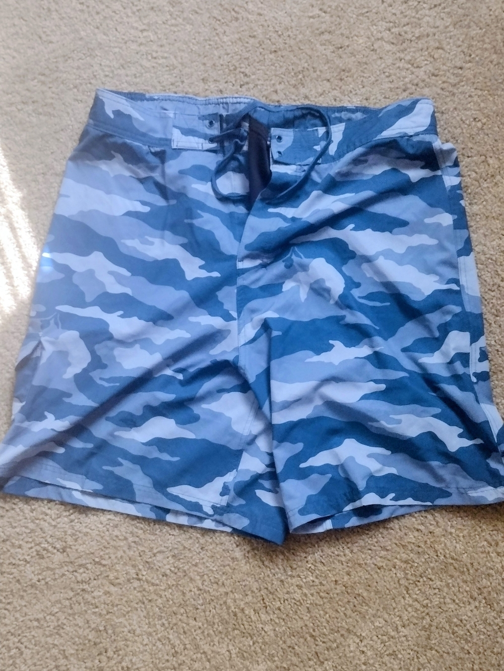 Kanu Surf Men's Blue and Light-Blue Camo Board Shorts $5